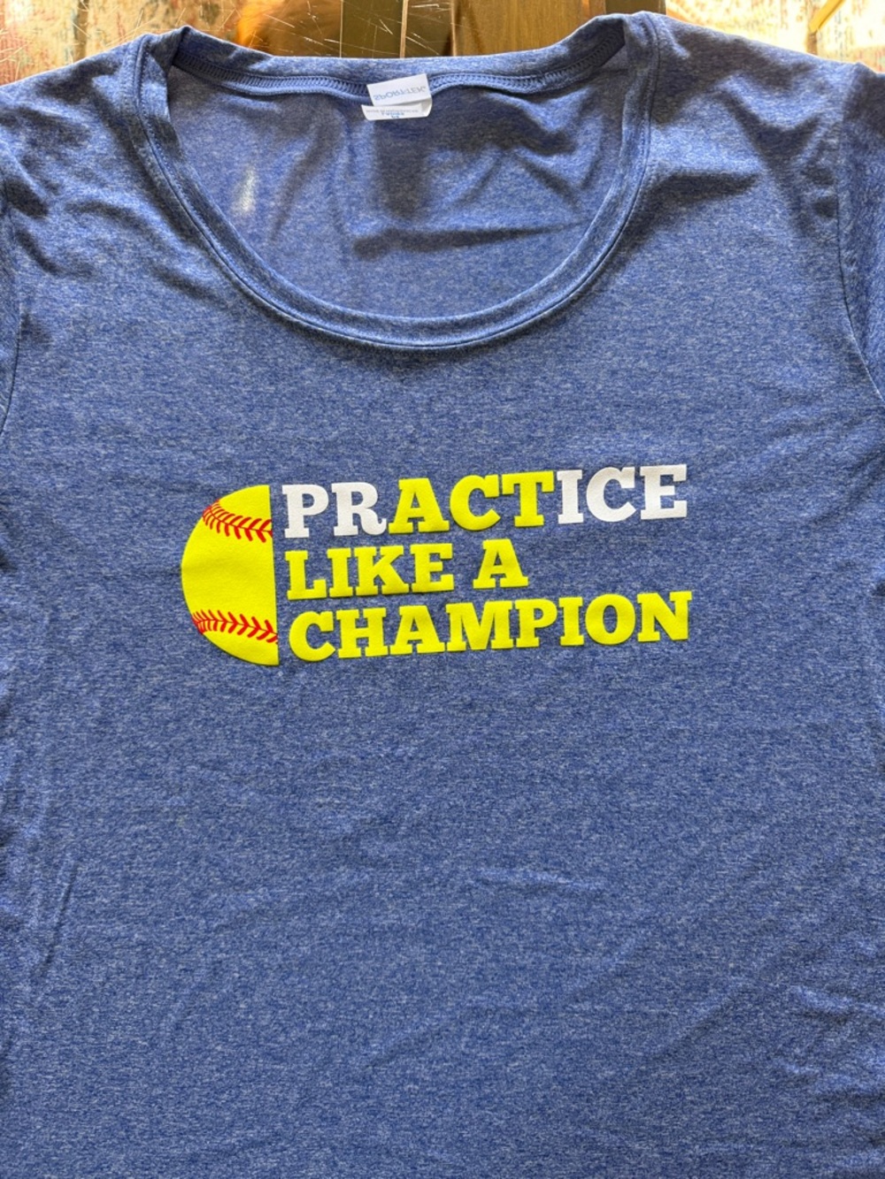 Bundle of 2 - $12 each Medium DriFit Blue Short Sleeve with Yellow/White